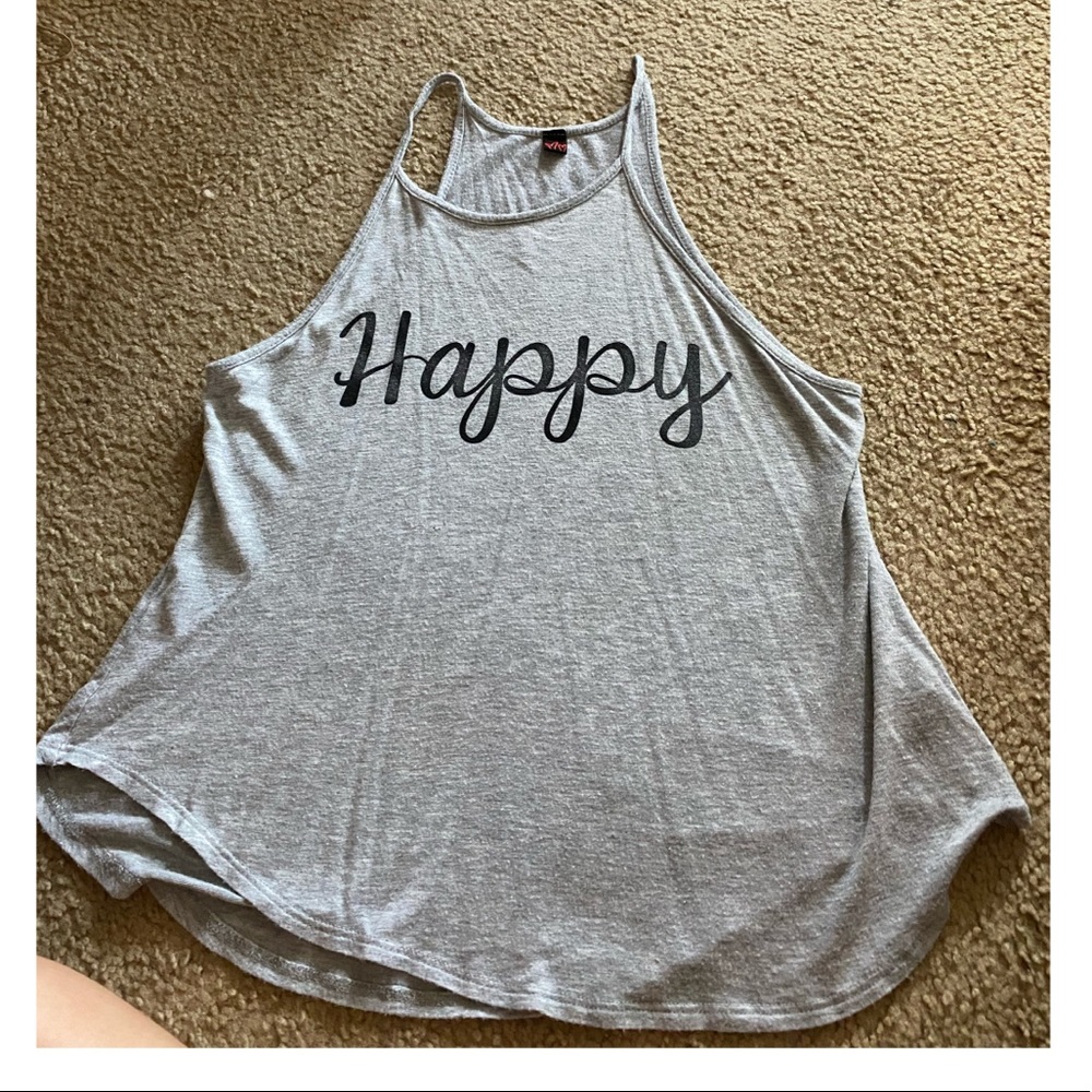 gray tank top shirt
